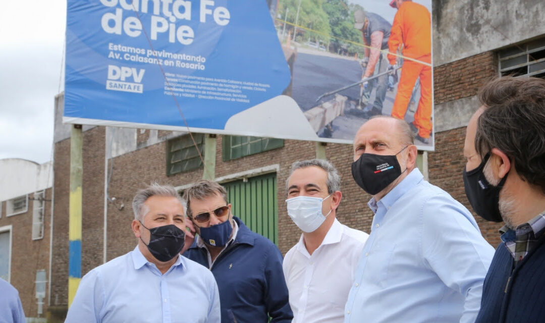 Perotti y Javkin recorrieron los trabajos en las avenidas Jorge Newbery y Calasanz, en Rosario