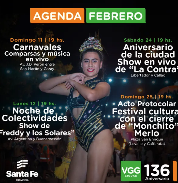 Carnaval y fiesta de los 136 años en Villa Gobernador Gálvez