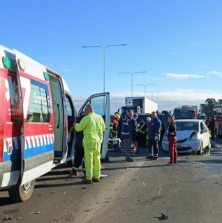 Choque en la autopista Rosario-Santa Fe