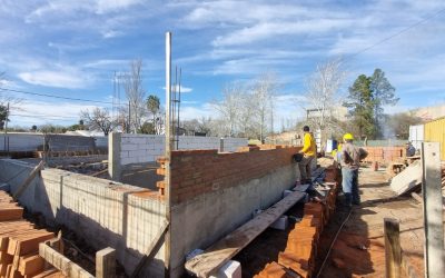 Puerto: Avanzan las obras del futuro edificio público para la biblioteca Juan B. Alberdi