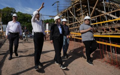 Pullaro y Scaglia supervisaron las obras en la Estación Policial Rosario Centro, que será otro hito en el policiamiento de la ciudad